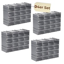4er Set Sortimentskasten erweiterbar 16 Fach Sortierkasten Schubladen Sortierbox