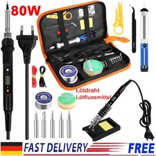 Lötkolben Set Lötset Lötstation Temperatur Einstellbar Soldering Iron Wire 80W 