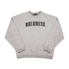 Nike Athletic Vintage Sweater Pullover Grau Spellout Retro