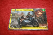 1:35 Modellbausatz ZVEZDA 3607 German Motorcycle R-12 With Sidecar and Crew OVP