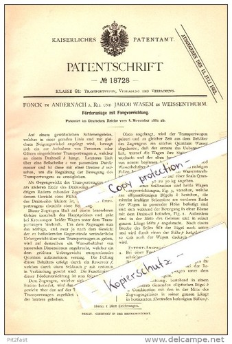 Original patent fonck in - -,