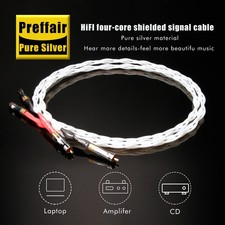 0.5m Paar 4N Rein Silber Twist RCA Kabel HIFI Audio Signal Kabel Verbindung Neu