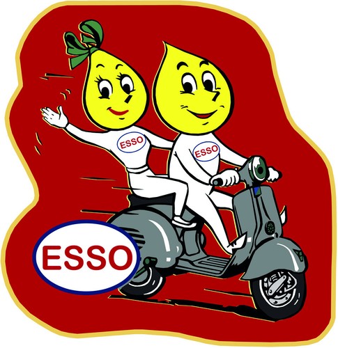 Aufkleber esso vespa 9x9ccm - aufkleber,