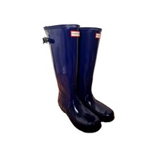 Hunter Gummistiefel - Tall Gloss Adjustable- Marineblau - Damen - 40/41  