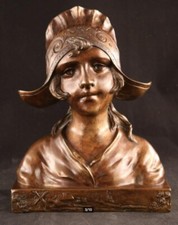 Sehr schöne große Art-Deco-Büste aus Bronze