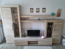 Wohnwand Eiche Sonoma hell mit