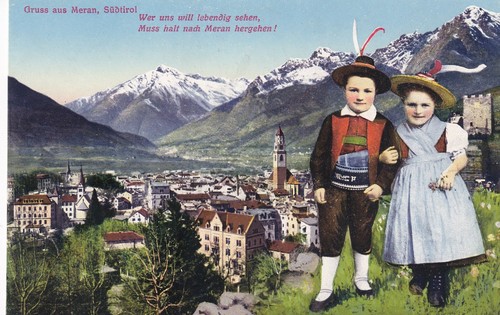 Postkarte meran südtirol - postkarte, /