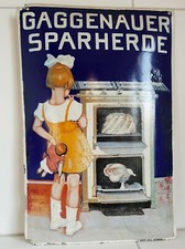 Gaggenauer Sparherde Original Emailleschild  50 x 33 cm 1930er Jahre Rarität