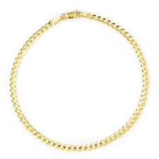 14K Gelbgold Solide 3mm Konkav