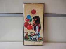 Vintage Jolylle Kinderbilder, Holz, 25 cm x 12 cm, Bild 3