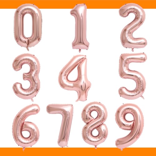 Folienballon zahlen rosegold - folienballon,
