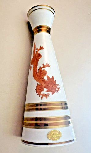 Vase drachenmotiv rot gold - rot,