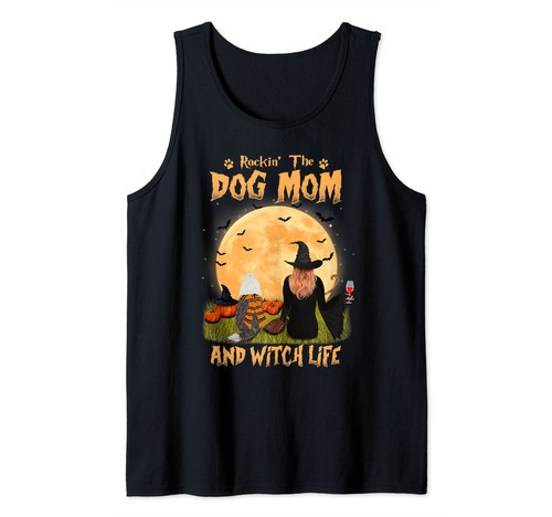 Bearded collie halloween tank - collie,