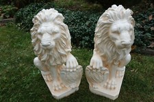 Torwächter Löwen Set links + rechts Garten Deko Figur Dekoration Skulpur Neu