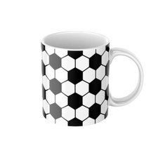 Fußball Soccer Design schwarz weiß Mug Tasse Keramiktasse Geschenk Kaffeetasse