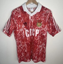 Vintage Adidas UdSSR CCCP Football Shirt Jersey 1991 Soviet Union Large Trefoil