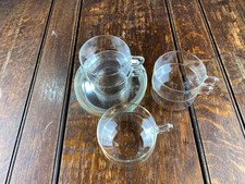 Vintage Tee oder Kaffee Gedeck Tasse Teller feuerfest Saale Glas ~ 50er Jahre