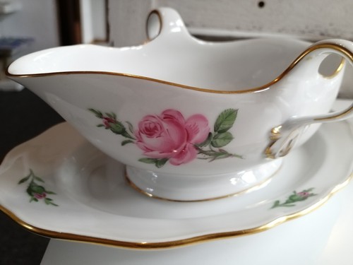 Meissen sauciere rote rose - sauciere,