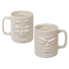 Tasse ca.8x9,5cm mit Gesicht