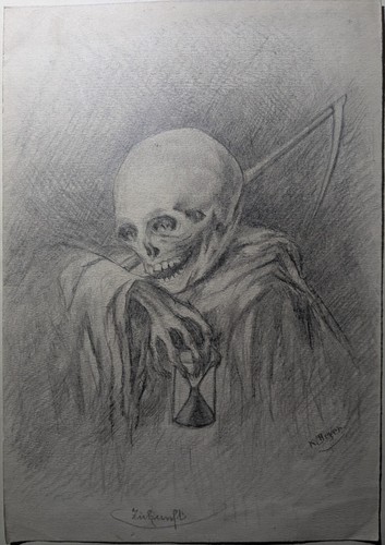 Der tod mit sanduhr - tod,