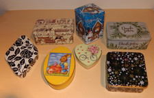 Konvolut 7 x Blechbox Geschenkbox  Maße von 12 x 12 bis 13 x 19,5 cm