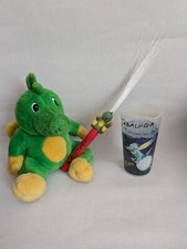 Tabaluga Geschenkset Plüschtier Glasfaserlampe Konzertbecher  Set Konvolut