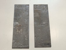2 alte Druckplatten aus Zink Buchdruck Zeitungsdruck Geschichten rar alt