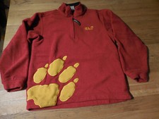 Jack Wolfskin Fleece, rot, Gr. 152, Tatze gelb, Winter, warm, Kinder, Unisex