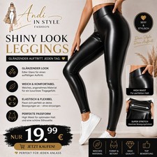 Damen Leggings Pink Wet Look