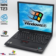 NOTEBOOK IBM THINKPAD T23 INTEL PENTIUM 3 1000MHZ LAPTOP LPT DVD PLD GAMES DOS 