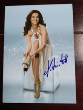 Autogrammkarte von Eiskunstlauf Olympiasiegerin Katarina Witt handsigniert