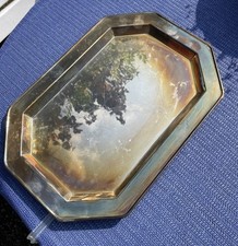 Tablett, Silber, Edzard, nicht magnetisch, rechteckig, gebraucht, angelaufen