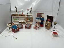 DDR Puppenstube 60er 70er Puppenmöbel Miniatur Retro Vintage Set mit Koffer