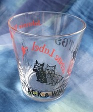 Altes Whisky Glas Black & White Johnnie Walker White Label VAT 69 Retro