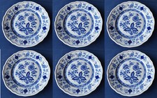 6 Speiseteller Menuteller 24 cm SMCS Tirschenreuth Chinablau Zwiebelmuster