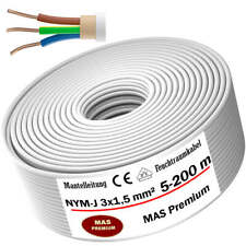 5-200m Feuchtraumkabel Stromkabel Mantelleitung NYM-J 3x1,5 mm² Elektrokabel