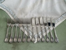 Schönes Silber Christofle Fisch-Besteck in Dekor Marly, versilbert