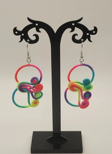 Mehrfarbige spiral ohrringe - spiral,
