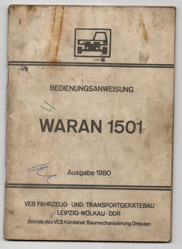 Bedienungsanweisung waran 1501 - bedienungsanweisung,