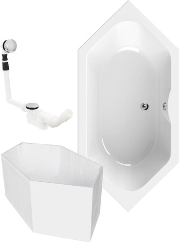 Sechseck badewanne 190 cm - 190,