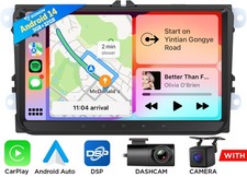 VWX7 9" Android 14 Autoradio GPS Navi Carplay WiFi RDS für VW Golf Passat B6 3C