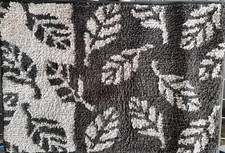 CASA FONDO - 1 Fußmatte - Blätter- beige braun- Polyester - 45 x 65 cm QVC