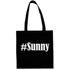 Tasche Beutel Baumwolltasche #Sunny Hashtag Einkaufstasche Schulbeutel Turnbeute