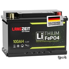 LiFePO4 100Ah 12V LANGZEIT Lithium Batterie Wohnmobil Solarbatterie Boot DIN L3