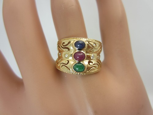 14k gelbgold ring mit rubin - ring,
