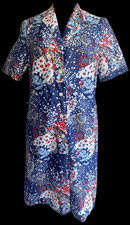 Nylon Dederon kittel Vintage Apron  M82   70er Jahre Schlupfkittel/kleid