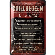 Retro Blechschilder Grillen