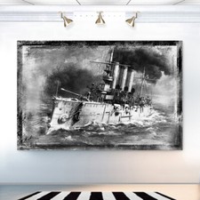 Leinwand Bild Boot Kriegsschiffe Wandbilder XXL Wohnzimmer  Max 150x100x4cm 1812