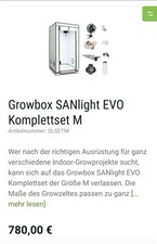Growbox SANlight EVO Serie Komplettset M + Bluetooth Dimmer 