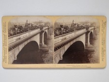 London Bridge Fußgängerverkehr 1901 Stereoview 